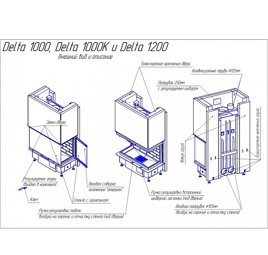 Каминная топка Экокамин дельта 1000 к (1000*500*450)_2