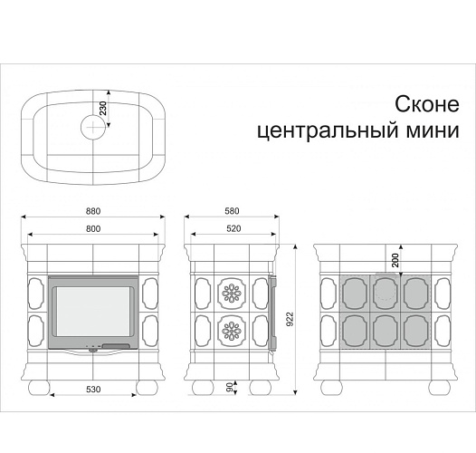 Сконе центральный мини. белая керамика_1